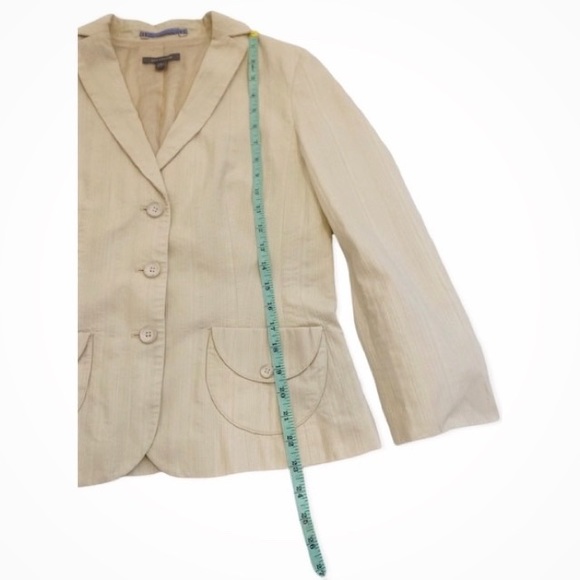 Ann Taylor Cream Striped Blazer Jacket, Size 8 - Picture 13 of 16